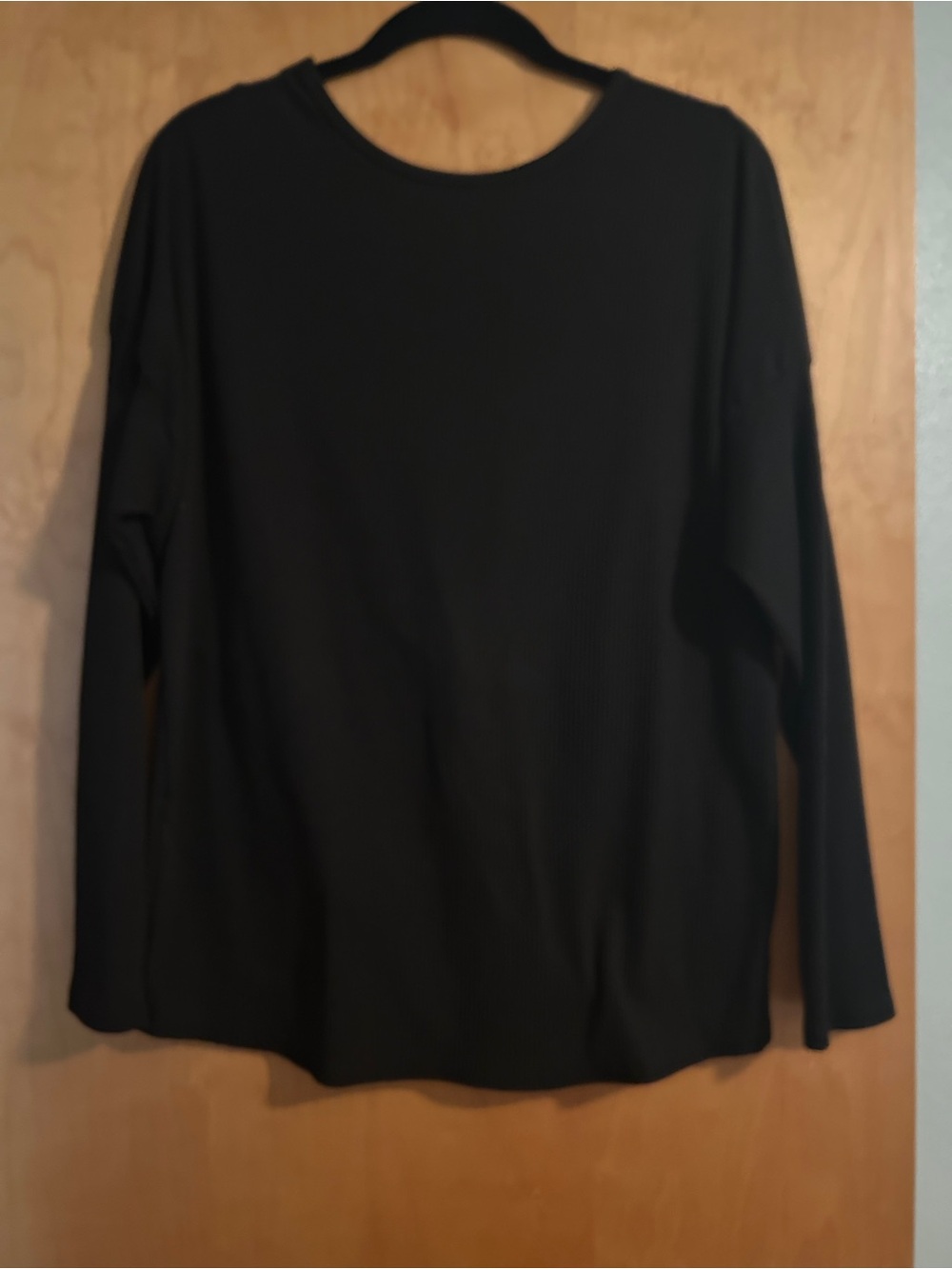 white birch Black Long Sleeve Ribbed Tee
